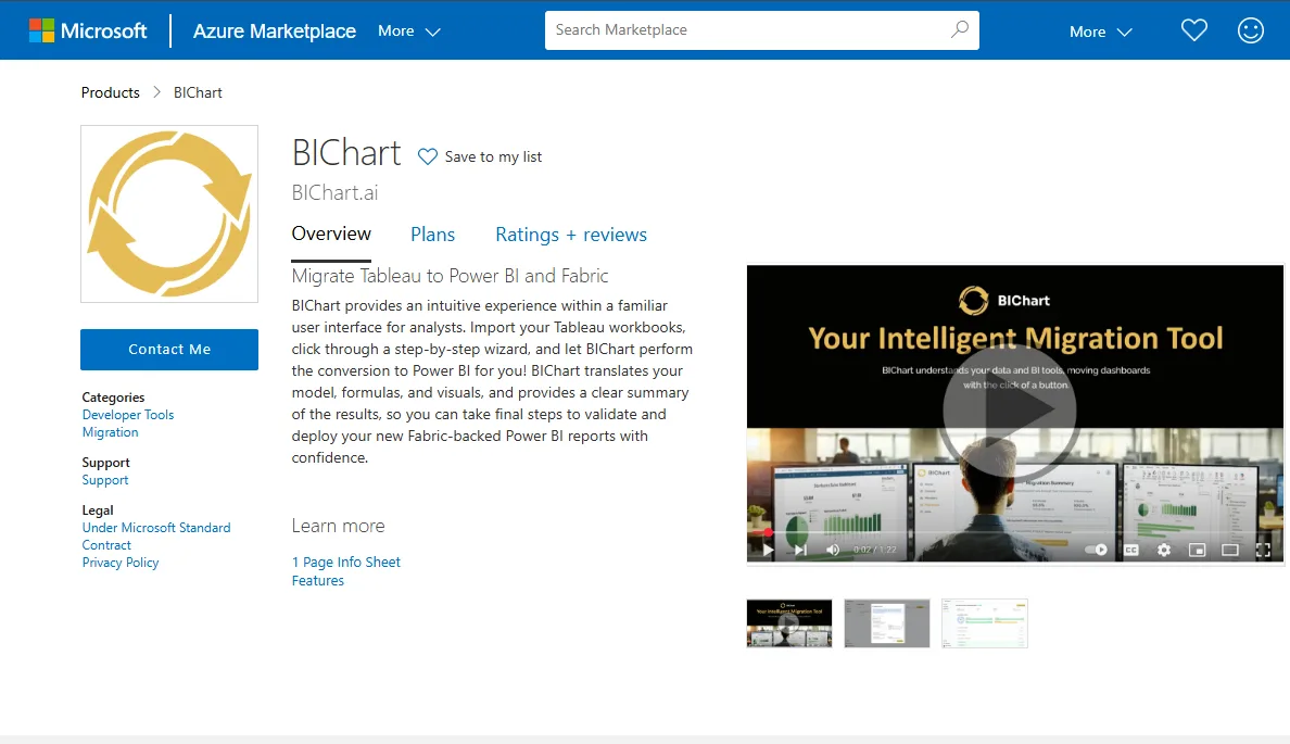 BIChart Now Available on the Azure Marketplace